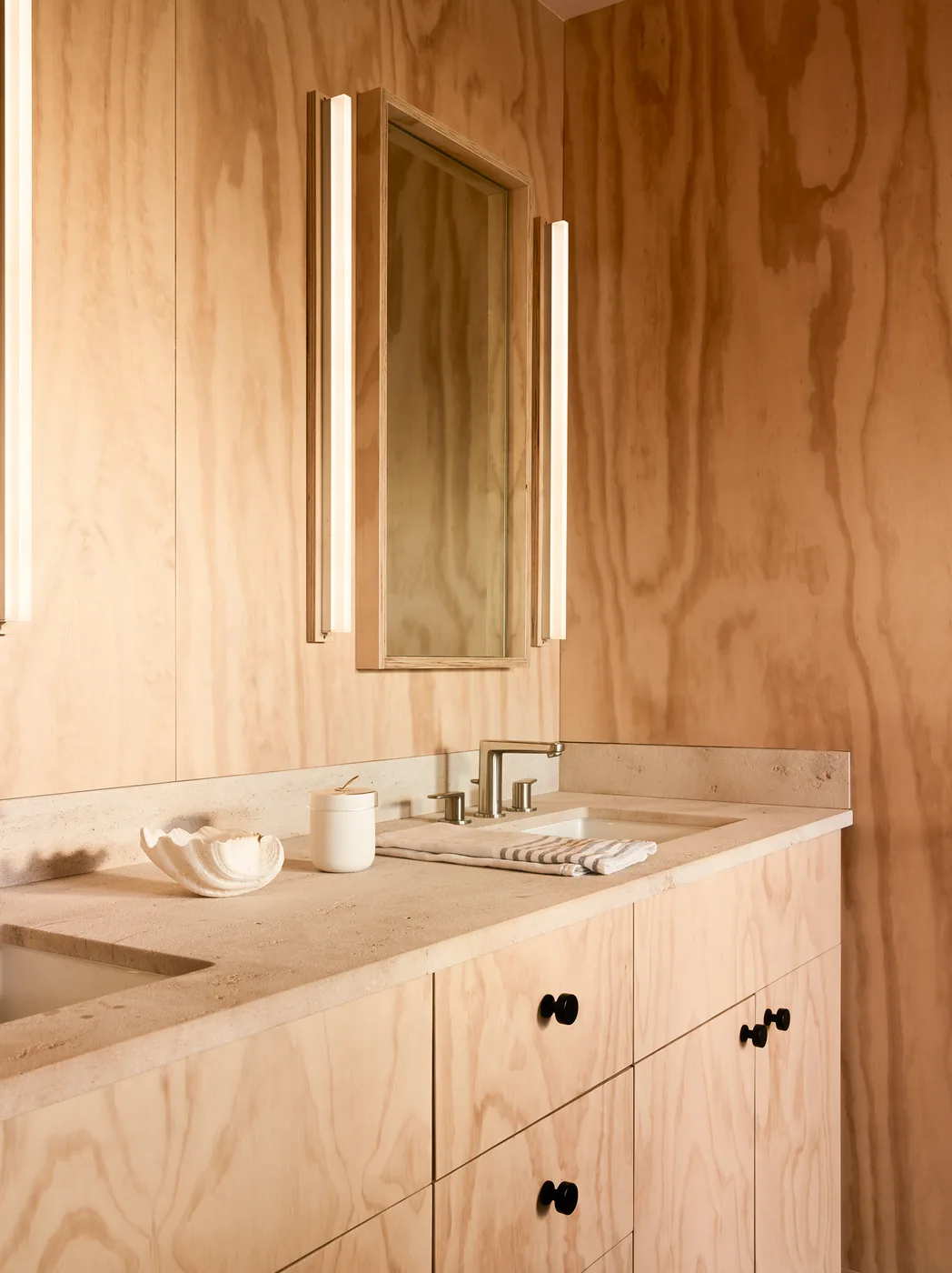 Plywood bathroom cabinetry