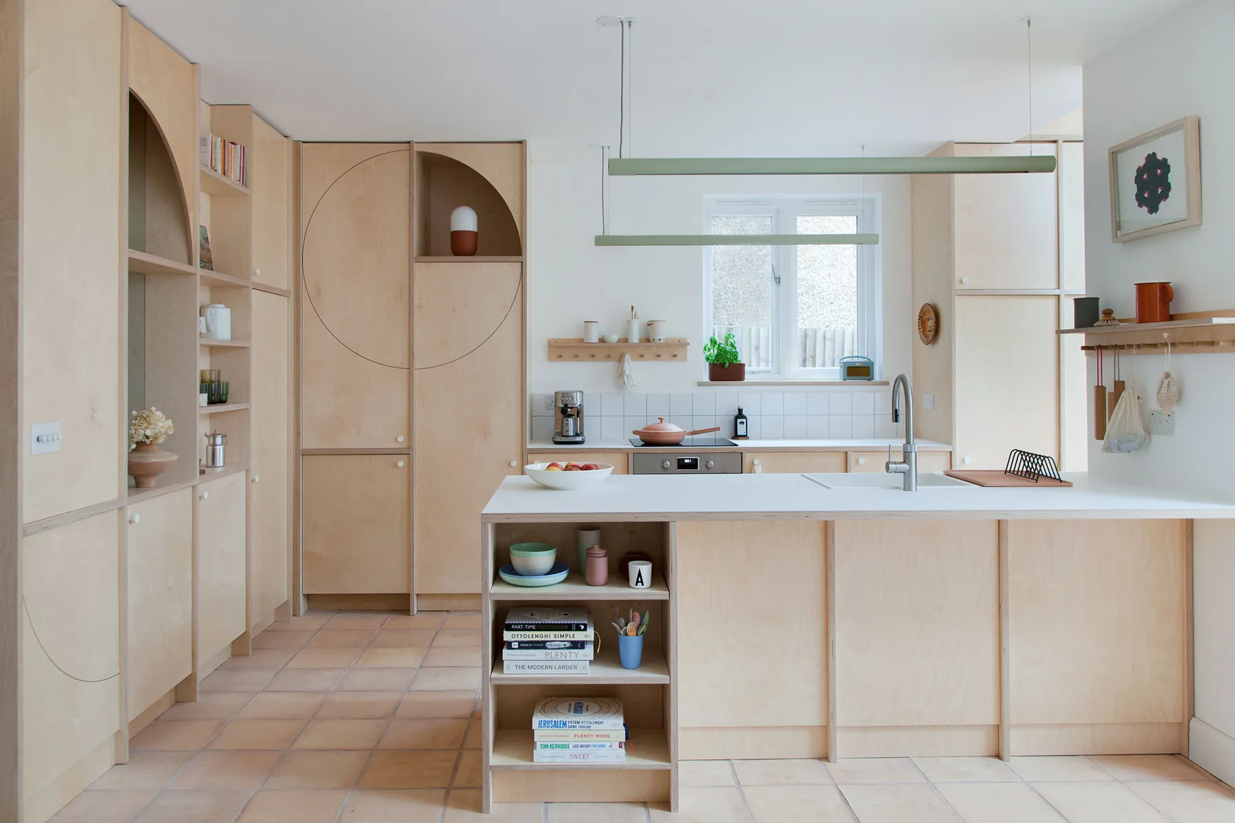Modern plywood kitchen interior