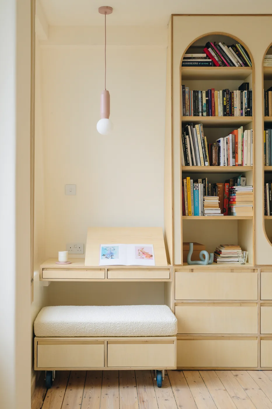 Modern plywood built-in study furniture